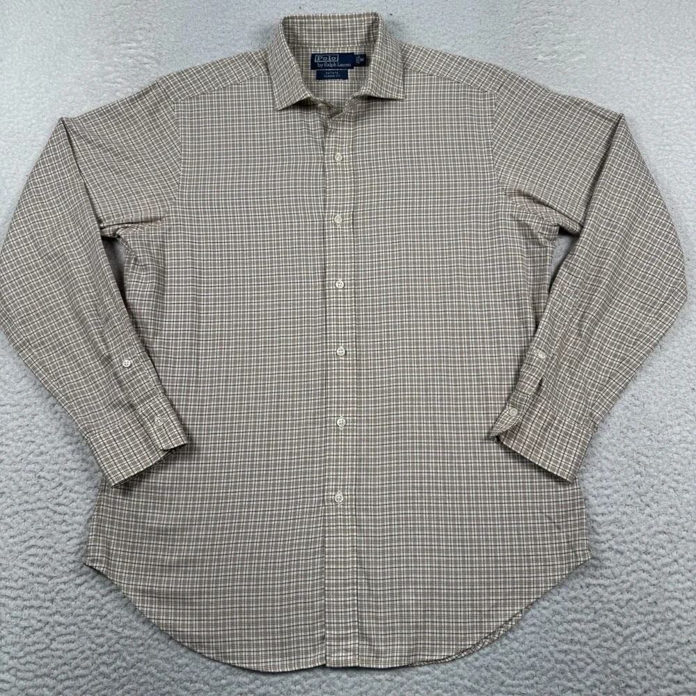 Polo Ralph Lauren Estate Shirt Men's Medium Classic Fit Button Up Cutaway Collar
